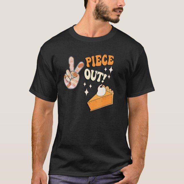 Pumpkin Pies Retro Piece Out   Thanksgiving T-Shirt (Front)
