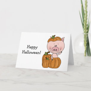 Pumpkin Pig (customisable) Card