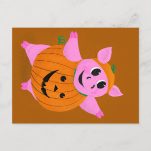 Pumpkin Pig Postcard