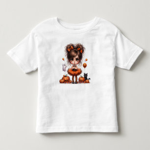 Pumpkin Pigtails – Sweet Spooks & Autumn Whimsy Toddler T-Shirt