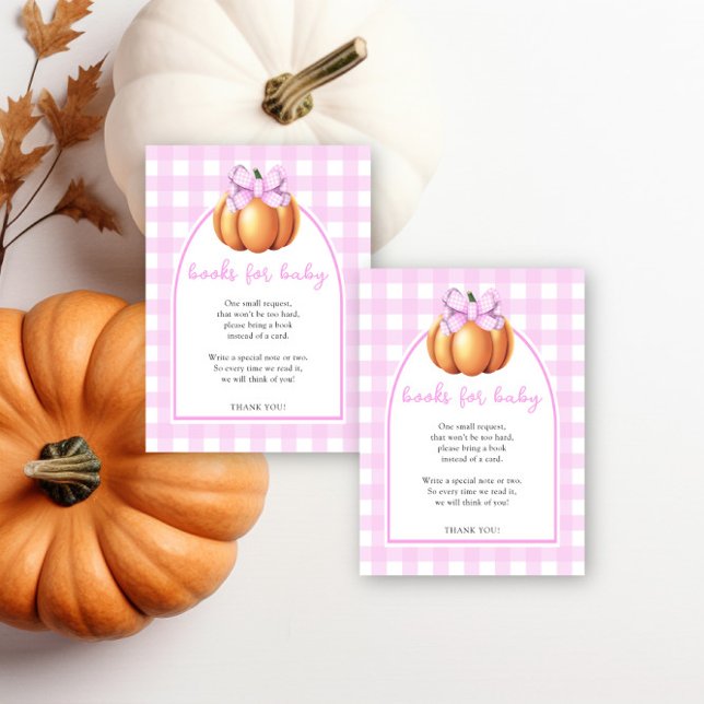 Pumpkin pink bow arch books for baby enclosure card (Creator Uploaded)