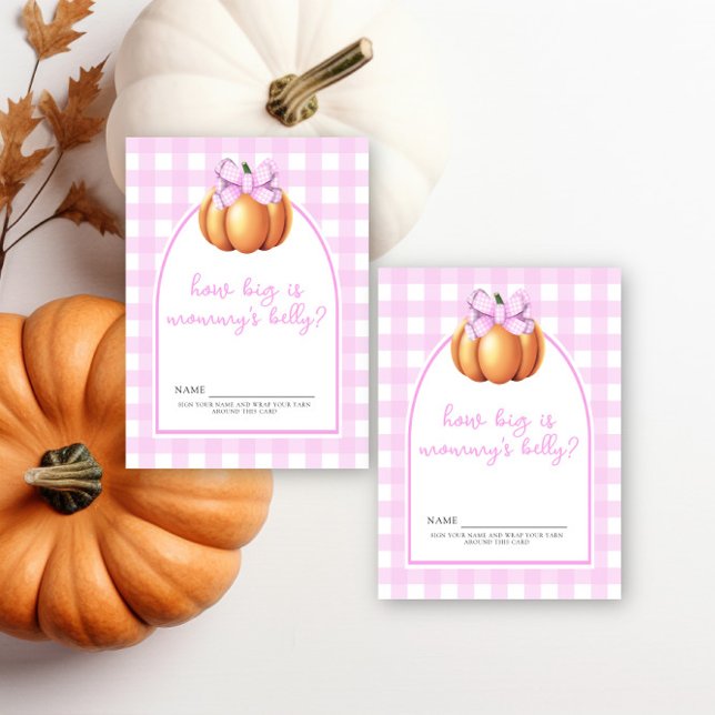 Pumpkin pink bow - How big is mummy's belly game Enclosure Card (Creator Uploaded)