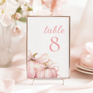 Pumpkin Pink Bow Table Numbers