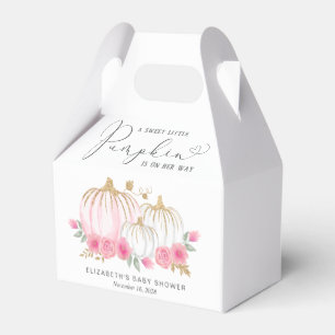 Pumpkin Pink Floral Baby Girl Shower Thank You Favour Box