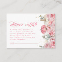 Pumpkin Pink Floral Baby Shower Diaper Raffle