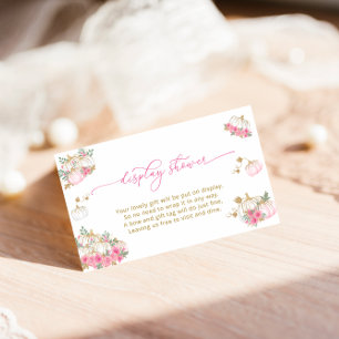 Pumpkin Pink Floral Baby Shower Display Shower Enclosure Card