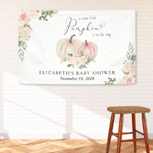 Pumpkin Pink Floral Baby Shower Welcome Banner