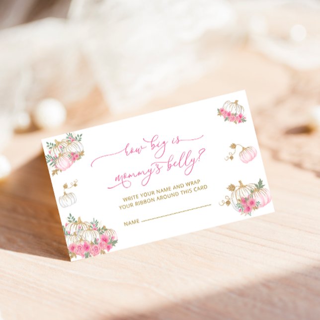 Pumpkin Pink Floral How Big Is Mummy's Belly Enclosure Card (Creator Uploaded)