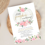 Pumpkin pink gold floral fall girl baby shower invitation<br><div class="desc">For more advanced customisation of this design,  simply select the "Customise It" button above!</div>