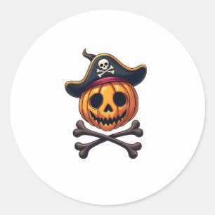 Pumpkin Pirate – Halloween Skull Shirt Classic Round Sticker