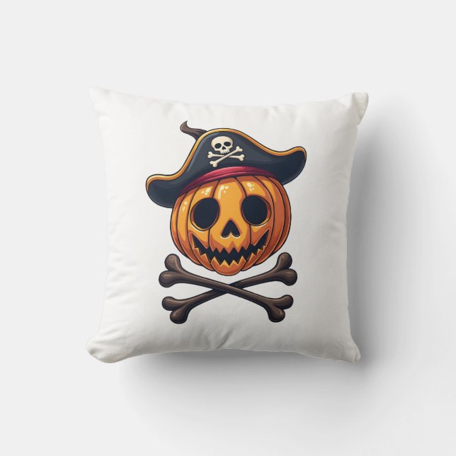 Pumpkin Pirate � Halloween Skull Shirt Cushion (Front)