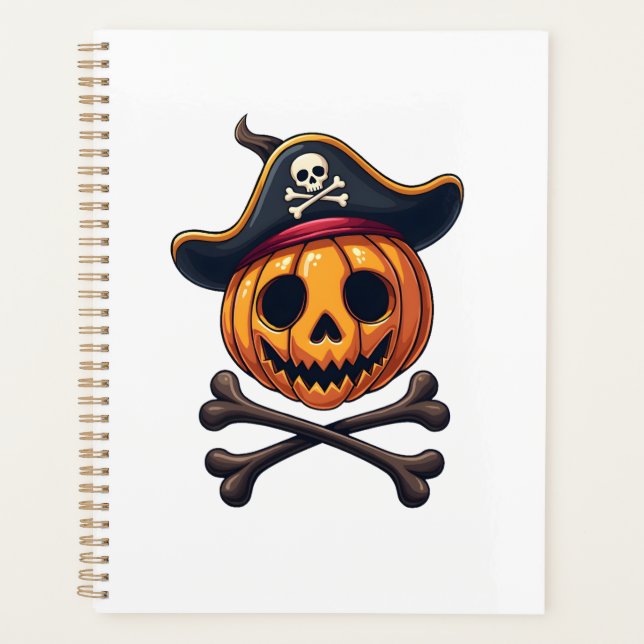 Pumpkin Pirate � Halloween Skull Shirt Planner (Front)