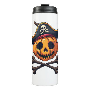 Pumpkin Pirate – Halloween Skull Shirt Thermal Tumbler