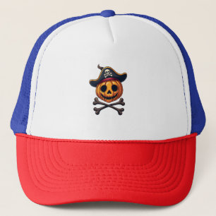 Pumpkin Pirate – Halloween Skull Shirt Trucker Hat