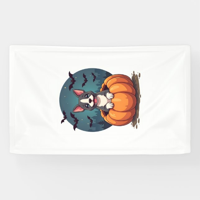 Pumpkin Pitbull Smile Banner (Horizontal)