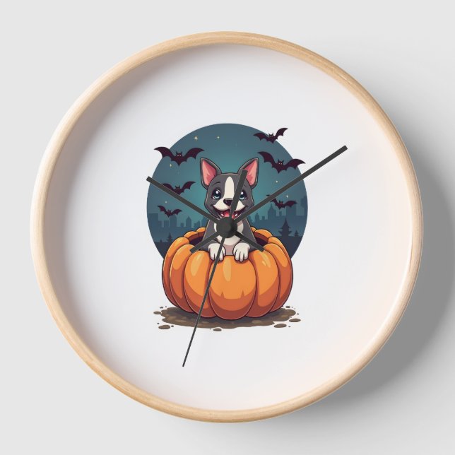 Pumpkin Pitbull Smile Clock (Front)
