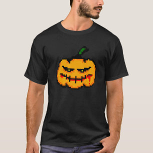 Pumpkin Pixel Art Lazy Halloween Costume Cool Gami T-Shirt