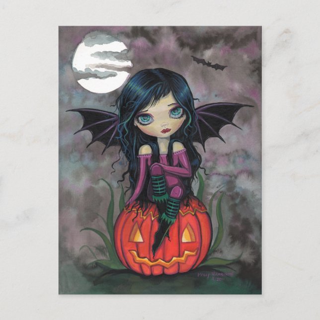 Pumpkin PIxie Halloween Postcard (Front)