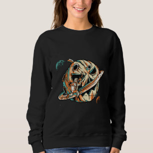 Pumpkin Planet Halloween Space Sweatshirt