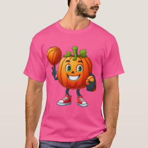 Pumpkin Playing Basketball Funny Sports Lover T-Shirt