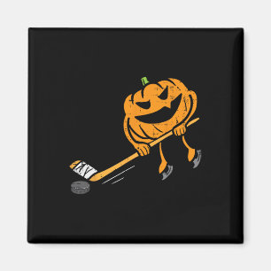 Pumpkin Playing Ice Hockey Funny Halloween Costume Magnet