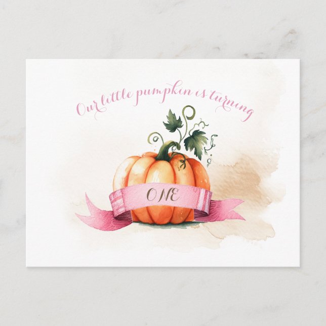 Pumpkin Postcards For Girl's Birthday (Front)