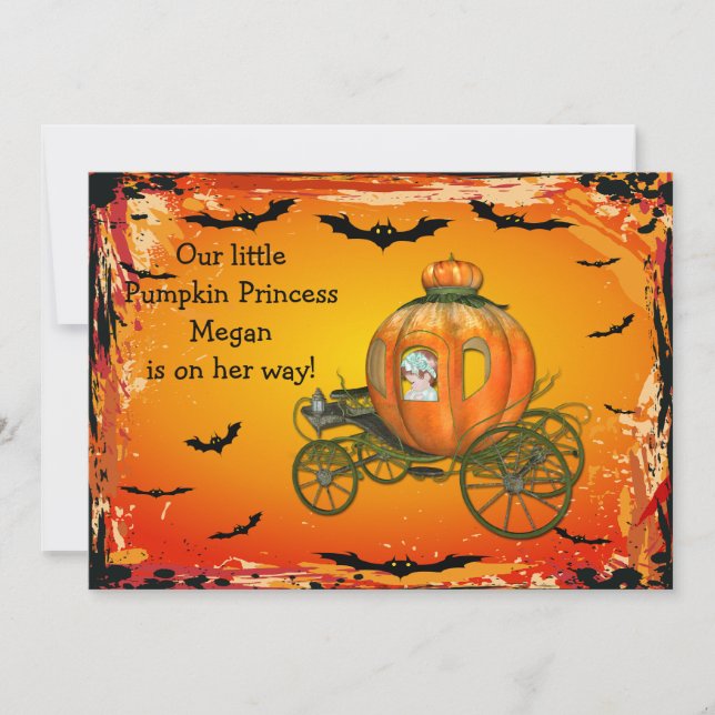 Pumpkin Princess Halloween Girl Baby Shower Invitation (Front)