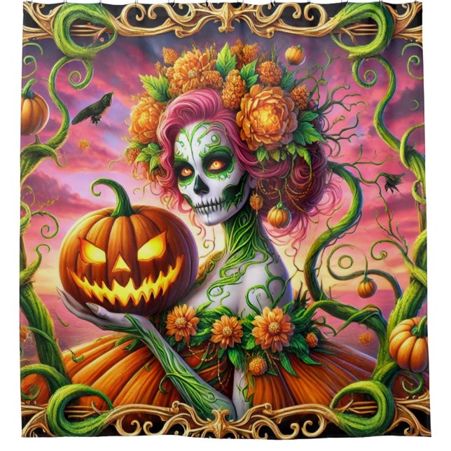Pumpkin Princess Shower Curtain (Front)