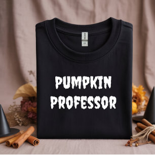 Pumpkin Professor white typography T-Shirt