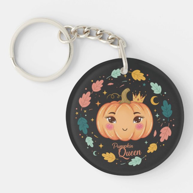 Pumpkin Queen 👑 | Cute Halloween  Key Ring (Front)