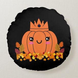 Pumpkin Queen Fall Aesthetic Halloween Shirt Round Cushion