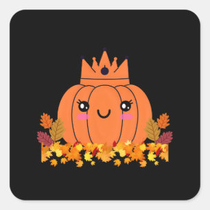 Pumpkin Queen Fall Aesthetic Halloween Shirt Square Sticker