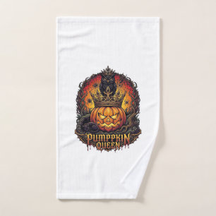 Pumpkin Queen Halloween Owl Spider Black Cat_1 Hand Towel