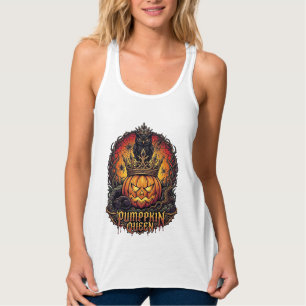 Pumpkin Queen Halloween Owl Spider Black Cat_1 Singlet
