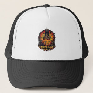 Pumpkin Queen Halloween Owl Spider Black Cat_1 Trucker Hat