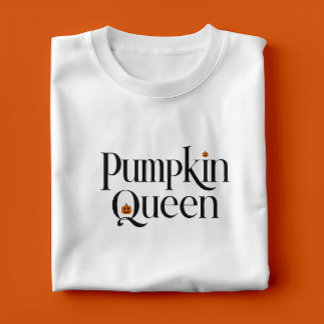 Pumpkin Queen Halloween Typography Design T-Shirt