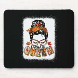 Pumpkin Queen Messy Bun Fall Pumpkin Fall Vibes Au Mouse Pad