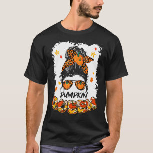 Pumpkin Queen Messy Bun Fall Pumpkin Fall Vibes Au T-Shirt