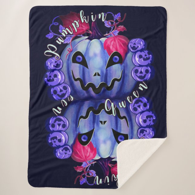 Pumpkin Queen Sherpa Blanket (Front)