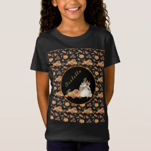 Pumpkin Racoon Customise Text and Colour T-Shirt