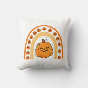 Pumpkin Rainbow Halloween autumn season Cushion