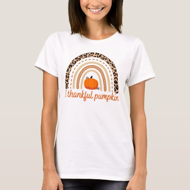 Pumpkin rainbow thanksgiving Shirt (Front)