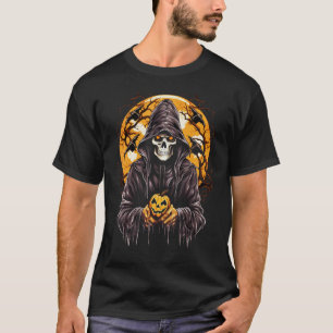 Pumpkin Reaper A Skeleton's All Hallows' Eve T-Shirt