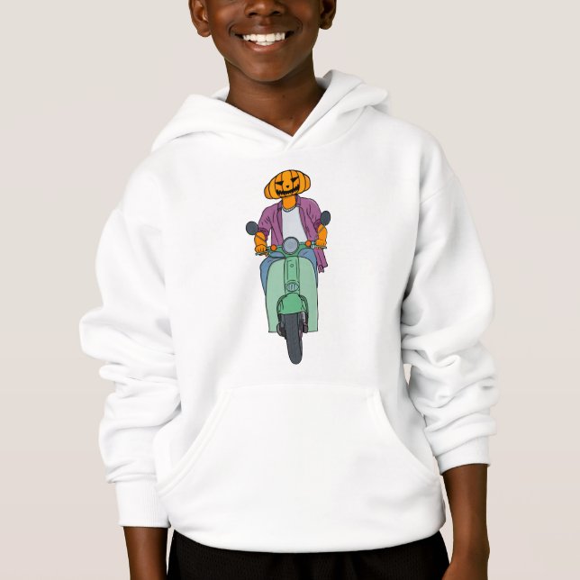 Pumpkin Rider on Mint Scooter (Front)