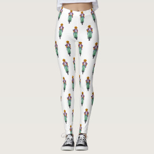 Pumpkin Rider on Mint Scooter Leggings
