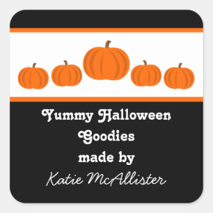 Pumpkin Row Halloween Baking Label Stickers