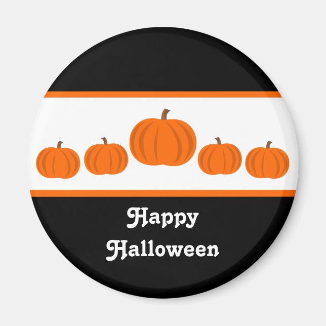 Pumpkin Row Halloween Magnet (Front)