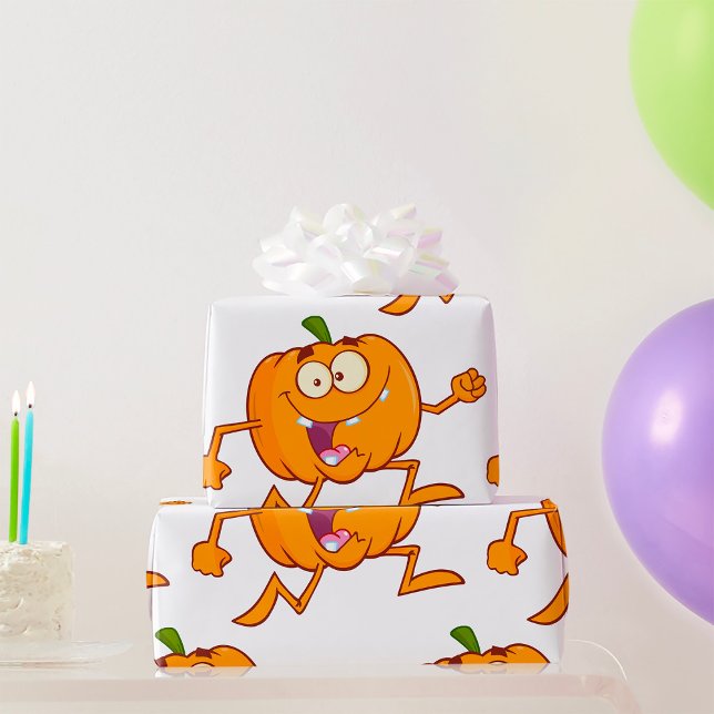 Pumpkin Running Wrapping Paper (Creator Uploaded)