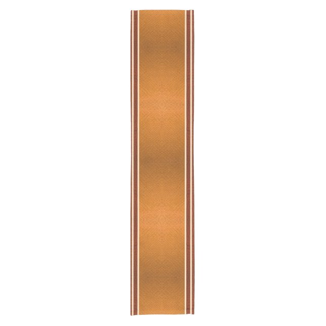 Pumpkin & Rust Exotic Faux Snake Leather Line Art Short Table Runner (Front)