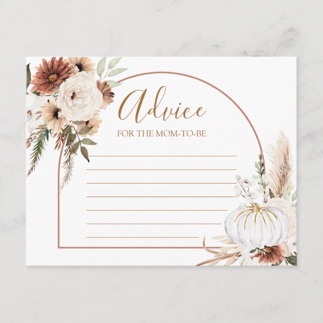 Pumpkin Rustic Boho Fall In love Advice for Mummy Enclosure Card (Front)